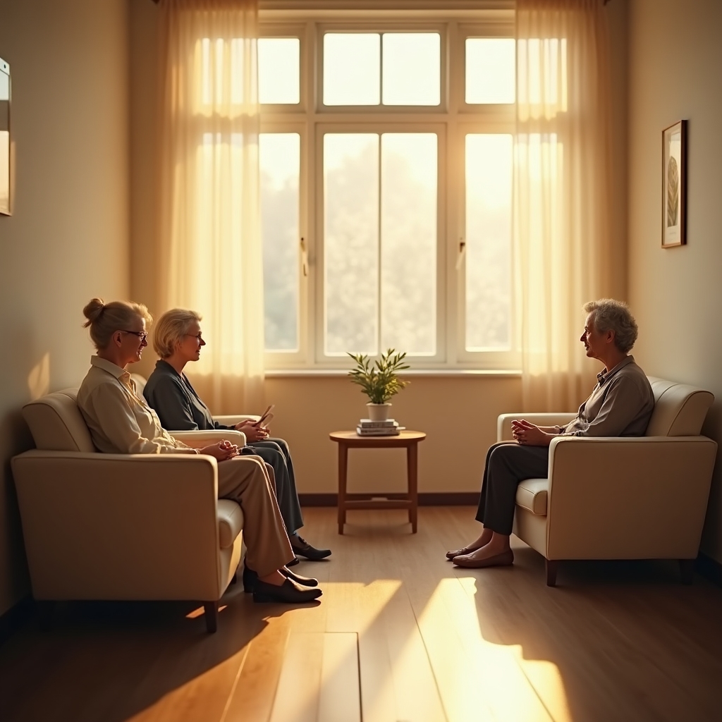 Calm waiting room with patients seated before their same-day appointments